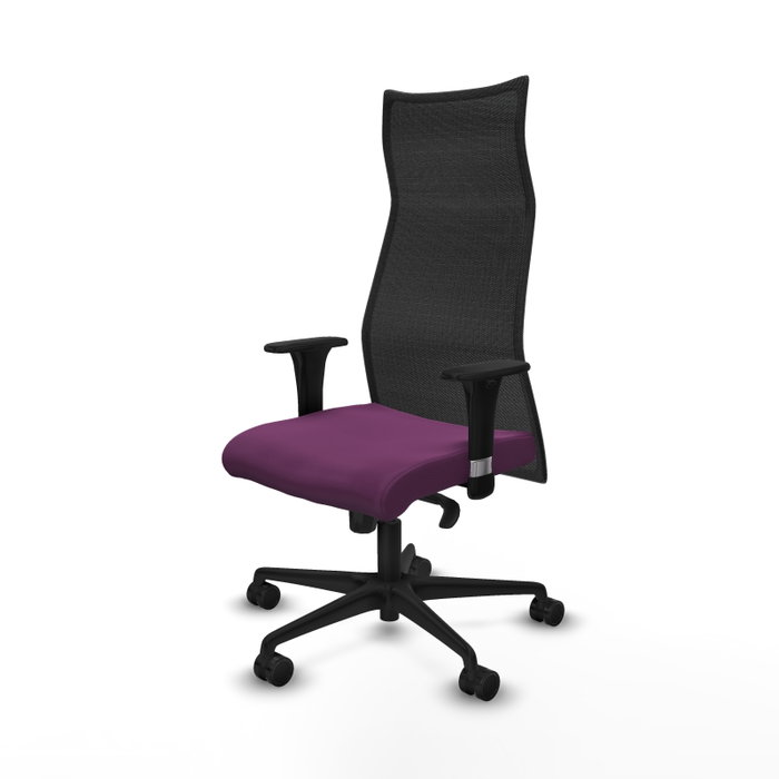 PIQUERAS Y CRESPO Sillón Albacete con Mecanismo Sincro, Similpiel Morado y Malla Negra PIQUERAS Y CRESPO Sillón Albacete con Mecanismo Sincro, Similpiel Morado y Malla Negra