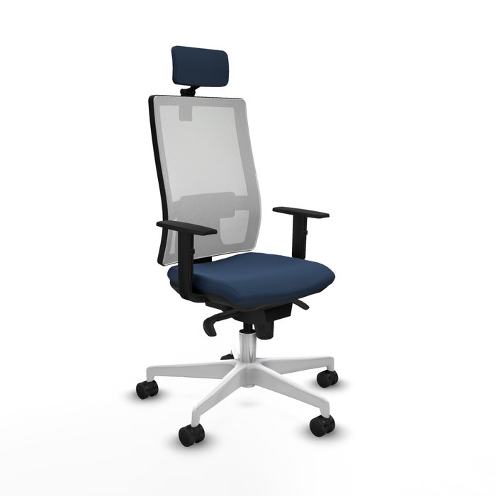 PIQUERAS Y CRESPO Silla de oficina Horna con mecanismo Sincro, Azul marino y Blanco PIQUERAS Y CRESPO Silla de oficina Horna con mecanismo Sincro, Azul marino y Blanco