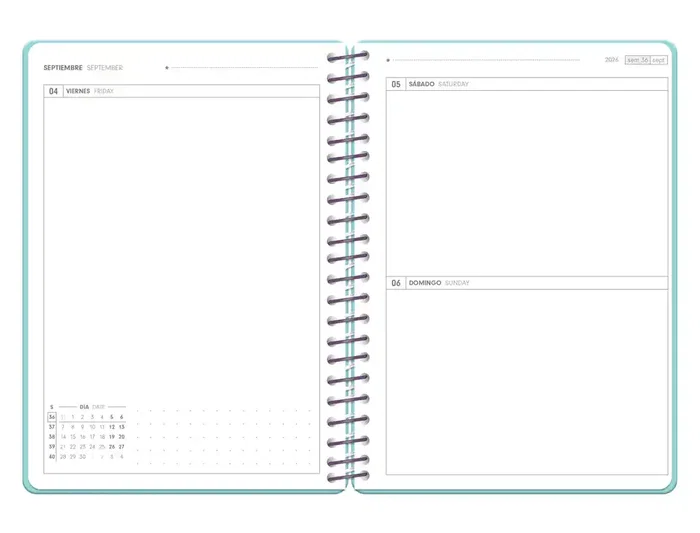 Antartik Agenda Escolar Bilingüe Pack and Go 2026-2027 Espiral Día Página A5 80g Papel FSC - 8 Unidades Diseños Surtidos