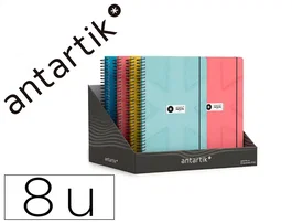 Antartik Agenda Escolar Bilingüe Pack and Go 2026-2027 Espiral Día Página A5 80g Papel FSC - 8 Unidades Diseños Surtidos