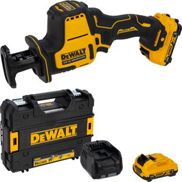 DeWalt DCS312D2-QW Sierra Recíproca Compacta Inalámbrica (2x 2.0 Ah + Cargador) + T STAK BOX