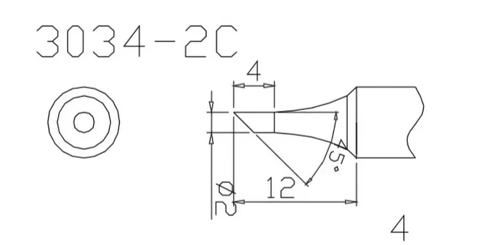 QUICK Punta de soldadura tipo horma de 2mm