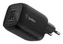 Belkin Cargador GaN USB-C de 65W con Doble Puerto Negro ENA007KQBK