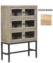 DKD Home Decor Vitrina de Mango y Metal Natural 80x30x120
