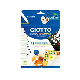 Giotto Decor Materials Estuche de 12 Rotuladores Acrílicos Colores Surtidos