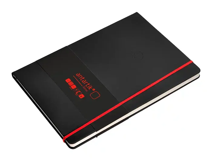 Antartik Cuaderno A4 Tapa Dura Hojas Lisas Negro y Rojo 100 Hojas 80gr FSC