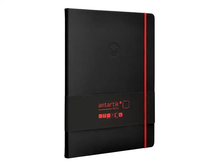 Antartik Cuaderno A4 Tapa Dura Hojas Lisas Negro y Rojo 100 Hojas 80gr FSC