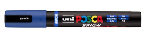 POSCA Marcador PC-5BR Brush Punta Semiflexible Azul 1-4 mm