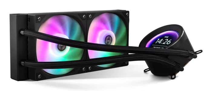 Nox Hummer X-240 LCD - Kit de Refrigeración Líquida AIO para Procesador, Negro, Radiador 240mm, 2 Ventiladores PWM 120mm, Pantalla LCD Personalizable ARGB, Compatible Intel/AMD