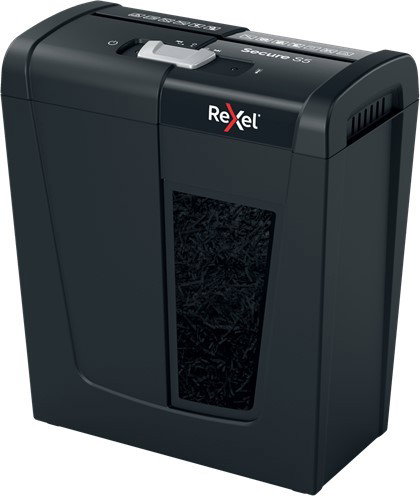 Rexel Secure S5 Destructora de Papel Negra, Corte en Tiras 6 mm