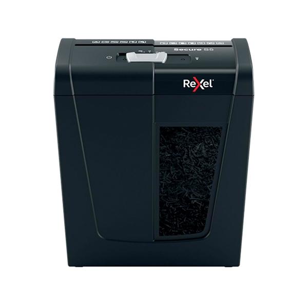 Rexel Secure S5 Destructora de Papel Negra, Corte en Tiras 6 mm
