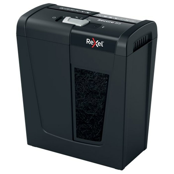 Rexel Secure S5 Destructora de Papel Negra, Corte en Tiras 6 mm
