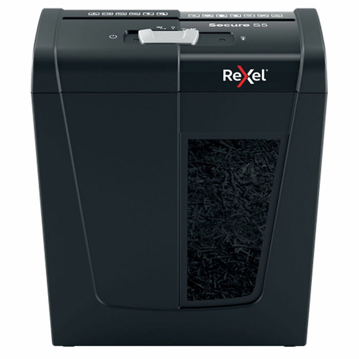 Rexel Secure S5 Destructora de Papel Negra, Corte en Tiras 6 mm