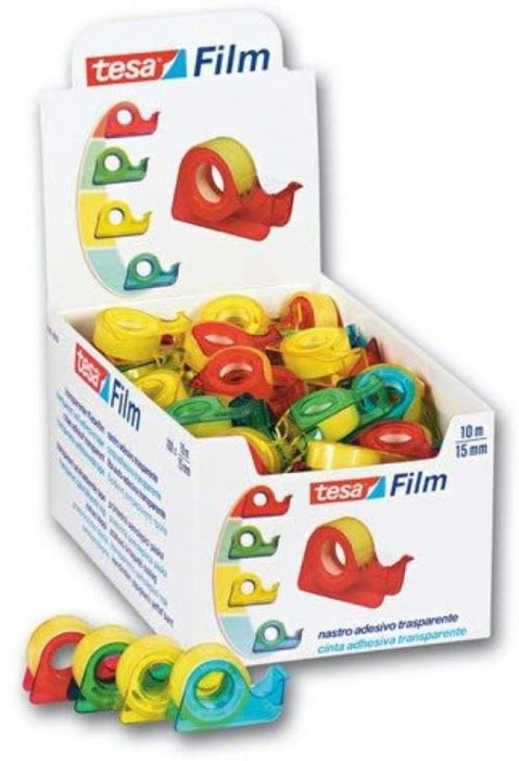 Tesa Cinta adhesiva standard con dispensador 10 m x 15 mm