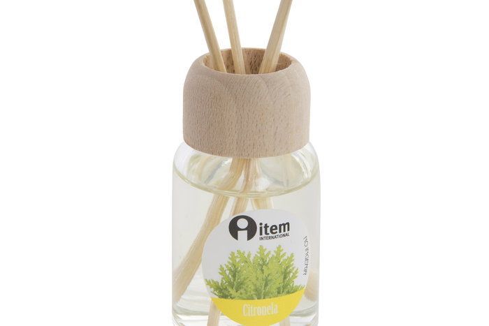 DKD Home Decor Ambientador Mikado Citronela Antimosquitos Amarillo 4 x 20 x 4 cm (6 Unidades)