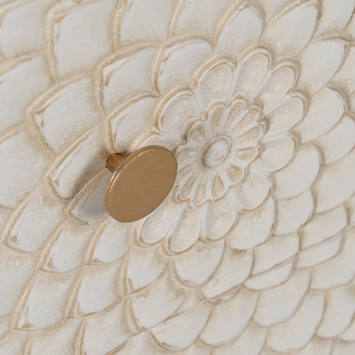 Mueble Recibidor Tallada Blanco-Marrón 80 X 39 X 80 cm