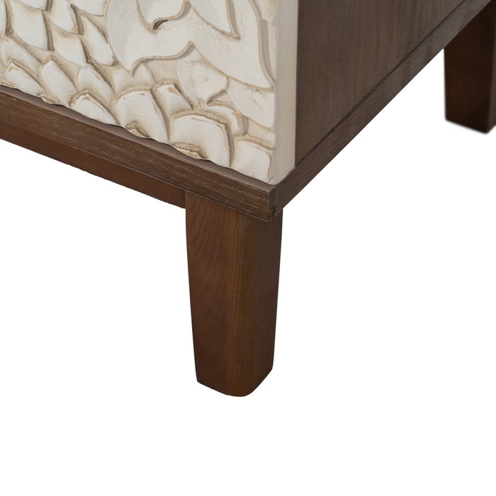 Mueble Recibidor Tallada Blanco-Marrón 80 X 39 X 80 cm