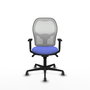 PIQUERAS Y CRESPO Silla de oficina Jorquera con mecanismo Sincro, tela Azul claro y malla Blanco