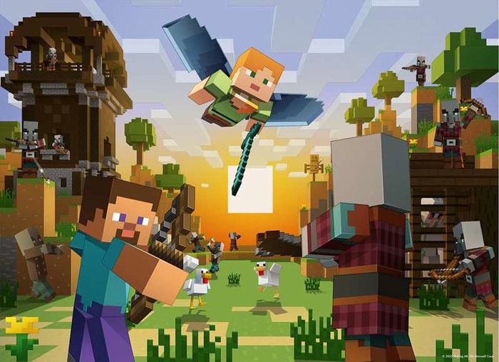 Ravensburger Puzzle 4x100 Piezas Bumper Pack Minecraft