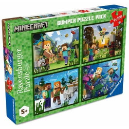 Ravensburger Puzzle Minecraft Bumper Pack 4x100 piezas