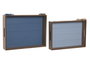 DKD Home Decor Set de 2 Bandejas de MDF Azul Marino 40x30x7 cm