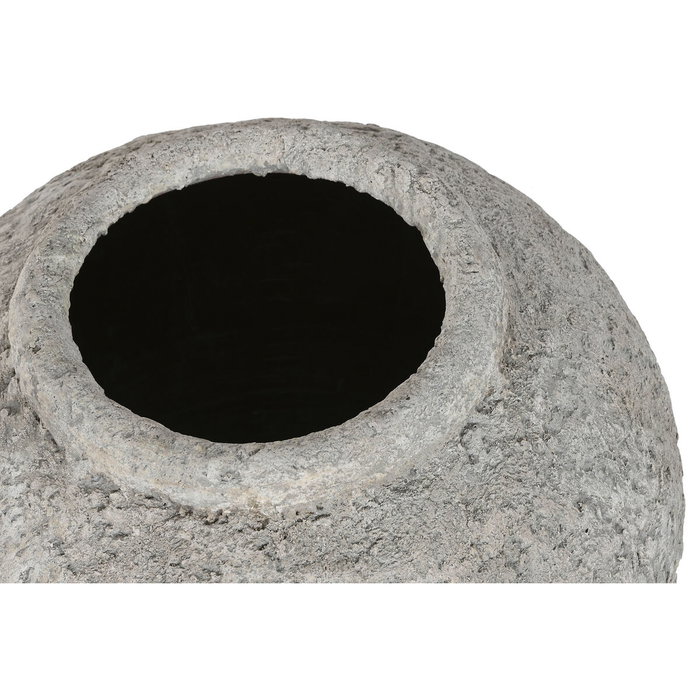 DKD Home Decor Jarrón de Terracota Gris Hecho a Mano 41x41x57 cm