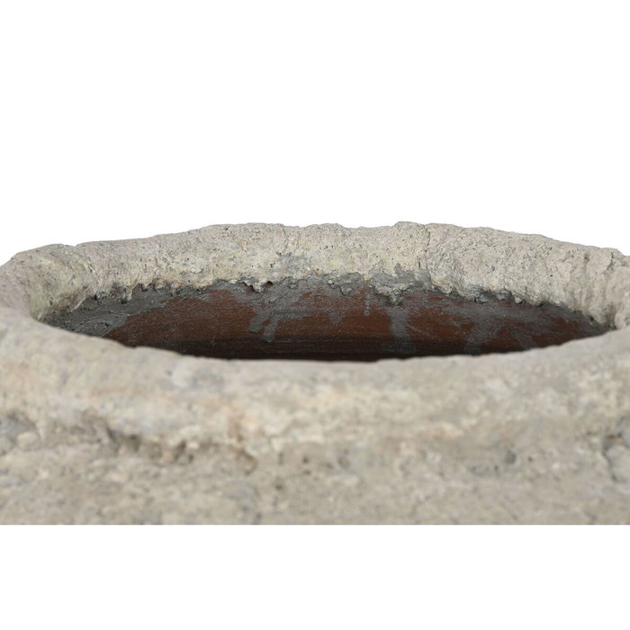 DKD Home Decor Jarrón de Terracota Gris Hecho a Mano 41x41x57 cm