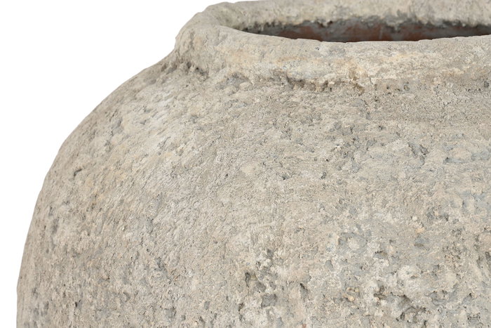 DKD Home Decor Jarrón de Terracota Gris Hecho a Mano 41x41x57 cm