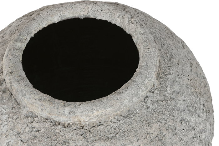 DKD Home Decor Jarrón de Terracota Gris Hecho a Mano 41x41x57 cm