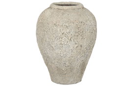 DKD Home Decor Jarrón de Terracota Gris Hecho a Mano 41x41x57 cm