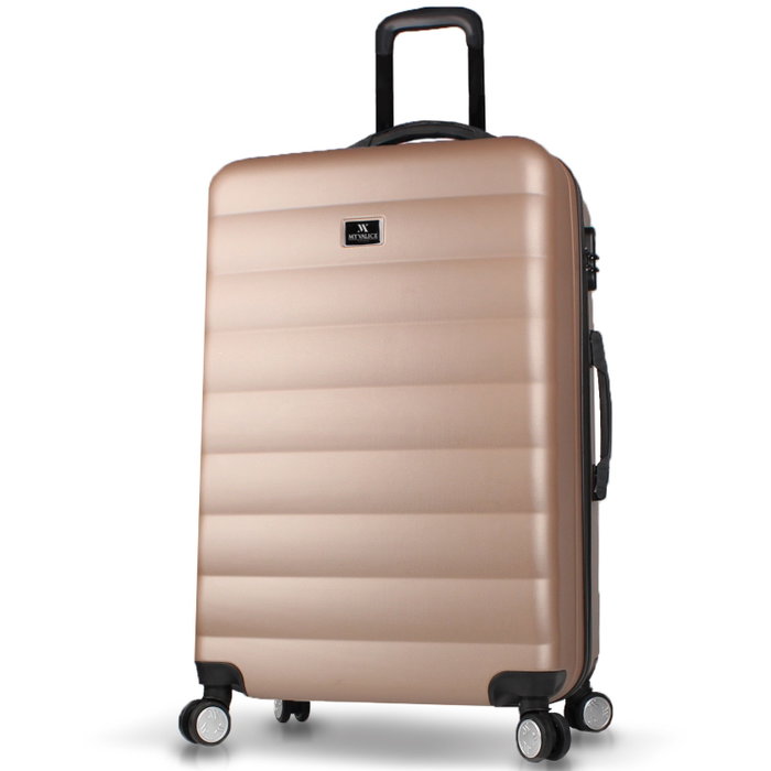 Zoozie Bags Maleta Dorada Grande 76 cm 100L ABS Viaje 4 Ruedas Dobles Cierre Codificado Zoozie Bags Maleta Dorada Grande 76 cm 100L ABS Viaje 4 Ruedas Dobles Cierre Codificado