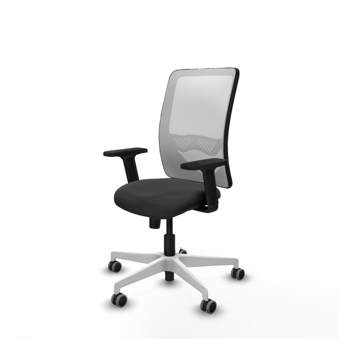 PIQUERAS Y CRESPO Silla de oficina Zulema con mecanismo Sincro, Gris oscuro y Blanco