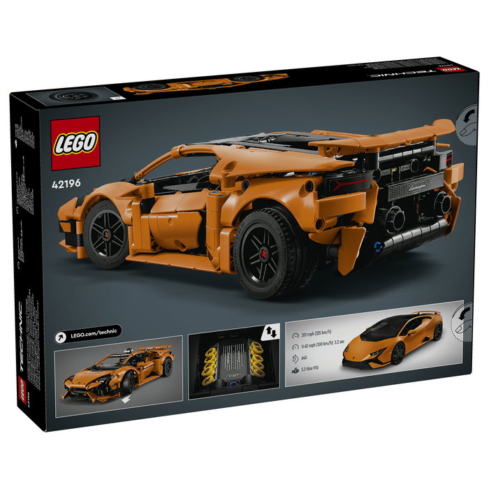 LEGO Technic 42196 Lamborghini Huracán Tecnica Orange Juego de Construcción 806 Piezas para Niños de 9 Años en Adelante LEGO Technic 42196 Lamborghini Huracán Tecnica Orange Juego de Construcción 806 Piezas para Niños de 9 Años en Adelante