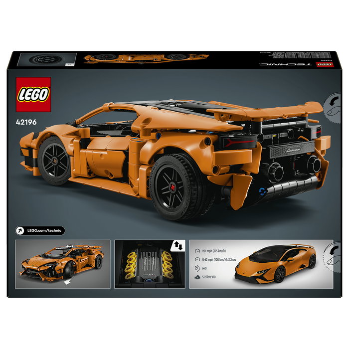 LEGO Technic 42196 Lamborghini Huracán Tecnica Orange Juego de Construcción 806 Piezas para Niños de 9 Años en Adelante LEGO Technic 42196 Lamborghini Huracán Tecnica Orange Juego de Construcción 806 Piezas para Niños de 9 Años en Adelante