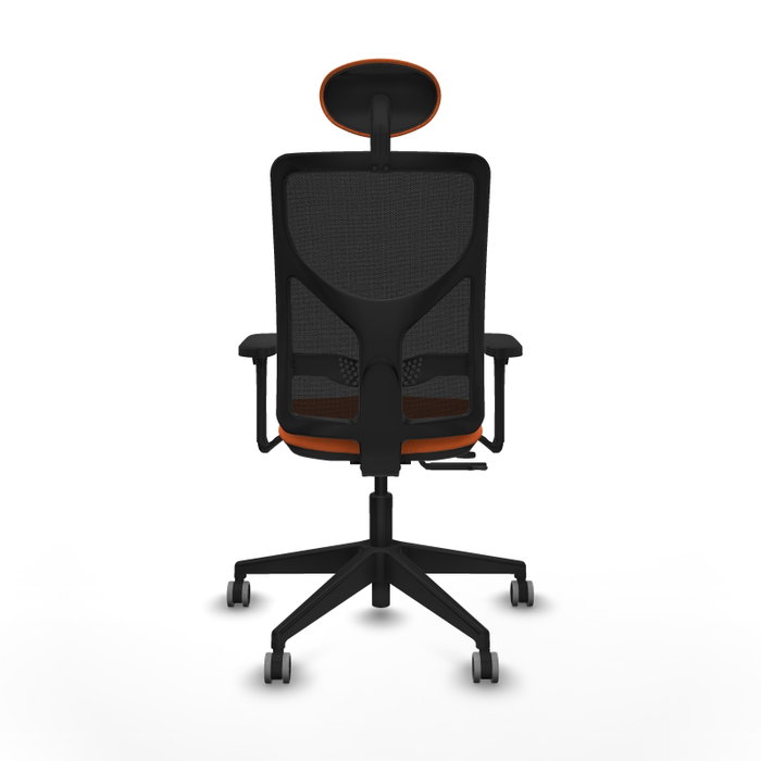 PIQUERAS Y CRESPO Silla de oficina Motilla Naranja y Negro con Mecanismo Sincro/Traslack PIQUERAS Y CRESPO Silla de oficina Motilla Naranja y Negro con Mecanismo Sincro/Traslack