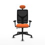 PIQUERAS Y CRESPO Silla de oficina Motilla Naranja y Negro con Mecanismo Sincro/Traslack