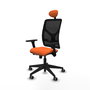 PIQUERAS Y CRESPO Silla de oficina Motilla Naranja y Negro con Mecanismo Sincro/Traslack