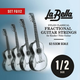 Juego de Cuerdas La Bella para Guitarra Clásica Fractional Escala 1/2