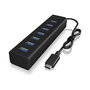 ICY BOX IB-HUB1700-C3 USB-C HUB 7 Puertos USB 3.0 5000Mbit/s Negro Aluminio