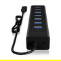 ICY BOX IB-HUB1700-C3 USB-C HUB 7 Puertos USB 3.0 5000Mbit/s Negro Aluminio
