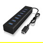 ICY BOX IB-HUB1700-C3 USB-C HUB 7 Puertos USB 3.0 5000Mbit/s Negro Aluminio