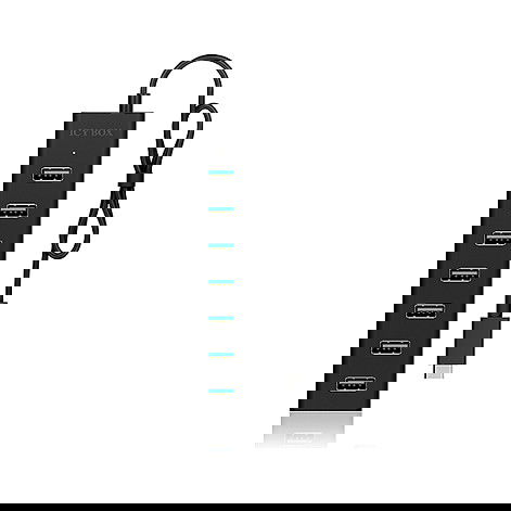 ICY BOX IB-HUB1700-C3 USB-C HUB 7 Puertos USB 3.0 5000Mbit/s Negro Aluminio