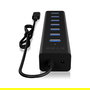 ICY BOX IB-HUB1700-C3 USB-C HUB 7 Puertos USB 3.0 5000Mbit/s Negro Aluminio
