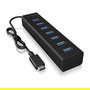 ICY BOX IB-HUB1700-C3 USB-C HUB 7 Puertos USB 3.0 5000Mbit/s Negro Aluminio