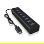 ICY BOX IB-HUB1700-C3 USB-C HUB 7 Puertos USB 3.0 5000Mbit/s Negro Aluminio