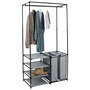 Je cherche une Idee Perchero Vestidor Abierto con 3 Espacios, Bolsas y Baldas, Soporta 25kg, 87x43.5x163.5cm
