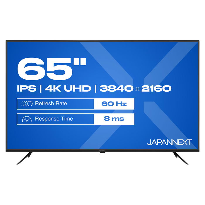 JAPANNEXT JN-IPS650UHD60F Monitor 4K Ultra HD de 65" (165.1 cm) IPS 60Hz con Altavoces, HDR, HDMI, USB, WLAN y Negro