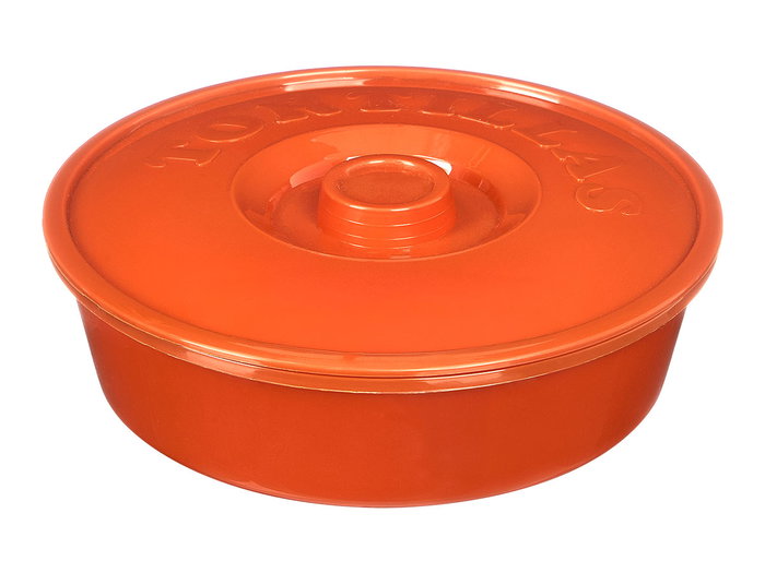 Kinvara Recipiente Tapa Tortitas Tortillas Rojo 22x22x7 cm (Set de 24)