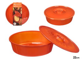 Kinvara Recipiente Tapa Tortitas Tortillas Rojo 22x22x7 cm (Set de 24)