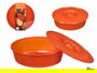 Kinvara Recipiente Tapa Tortitas Tortillas Rojo 22x22x7 cm (Set de 24)